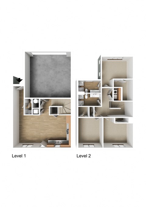 VALO at Olive Plaza | Townhome 3D Floor Plan